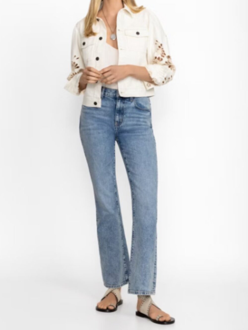 Johnny Was Vintage Light Blue Flare Jeans